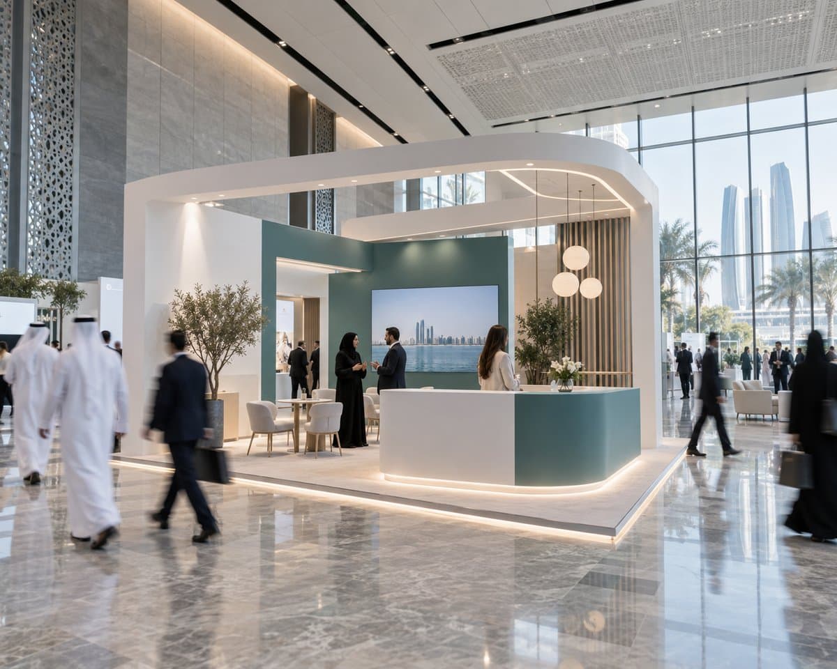 Exhibition stand in a convention hall
